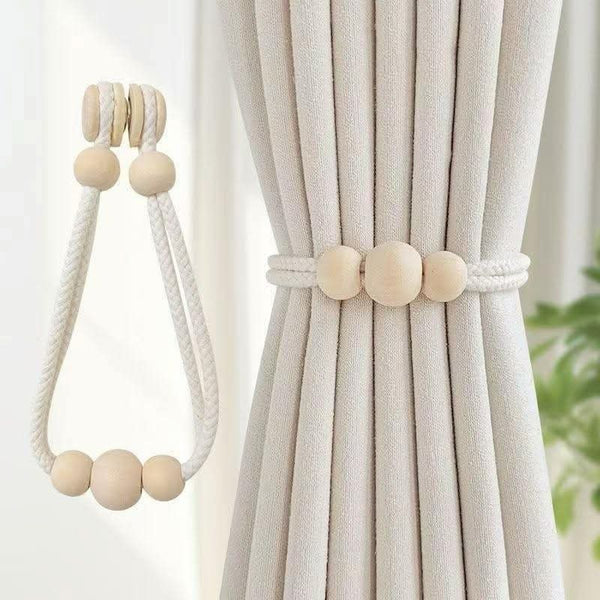 Magnetic Curtain Tiebacks with Wooden Beads – Set of 2 No-Drill Holdbacks — WIMU Kitchen Nairobi — Kenya · WIMU Kitchen Nairobi