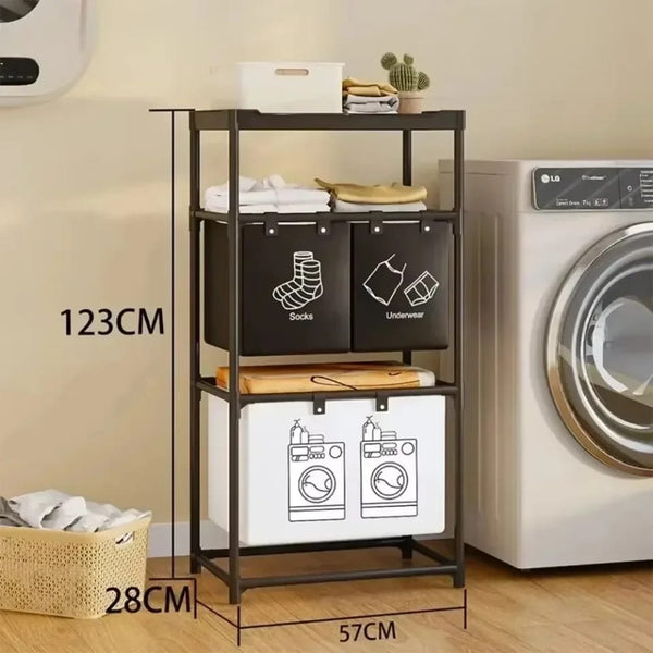 4-Grid Laundry Sorter Basket with Storage Rack – Sorting Hamper on Frame — WIMU Kitchen Nairobi — Kenya · WIMU Kitchen Nairobi