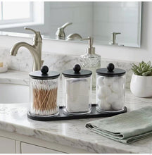 3-Pack Bathroom Organiser Set – Storage Jars with Lids & Matching Tray — WIMU Kitchen Nairobi — Kenya · WIMU Kitchen
