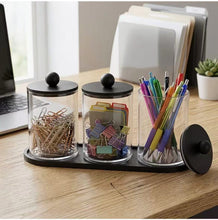 3-Pack Bathroom Organiser Set – Storage Jars with Lids & Matching Tray — WIMU Kitchen Nairobi — Kenya · WIMU Kitchen