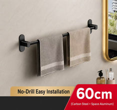 Punch-Free Aluminium Towel Rack – No-Drill Wall-Mounted Bathroom Bar — WIMU Kitchen Nairobi — Kenya · WIMU Kitchen