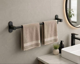 Punch-Free Aluminium Towel Rack – No-Drill Wall-Mounted Bathroom Bar — WIMU Kitchen Nairobi — Kenya · WIMU Kitchen
