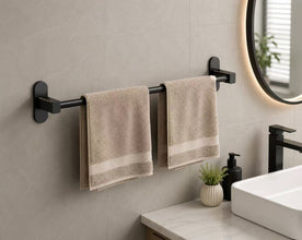 Punch-Free Aluminium Towel Rack – No-Drill Wall-Mounted Bathroom Bar — WIMU Kitchen Nairobi — Kenya · WIMU Kitchen