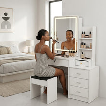 Dressing Table, Sliding Mirror & Lights, White/Brown — view 2 — Kenya · WIMU Kitchen