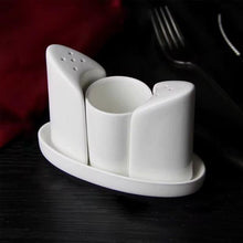 4 Piece Ceramic Salt & Pepper Shaker Set with Tray — view 2 — Kenya · WIMU Kitchen