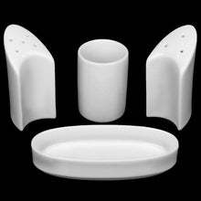 4 Piece Ceramic Salt & Pepper Shaker Set with Tray — view 3 — Kenya · WIMU Kitchen