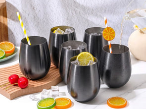 500ml Stainless Steel Stemless Wine Goblets, Gold Black or Rainbow — view 12 — Kenya · WIMU Kitchen