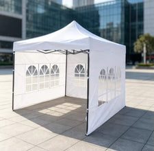 3m x 3m Outdoor Tent with Transparent Side Panels, White or Red — WIMU Kitchen Nairobi — Kenya · WIMU Kitchen
