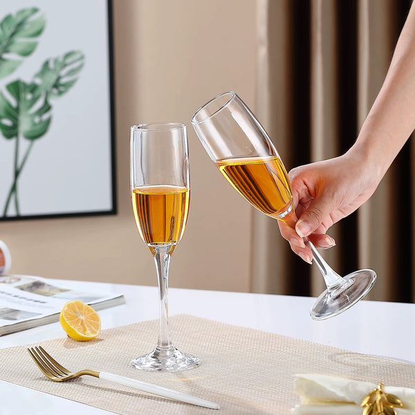 Classic Champagne Glasses Set of 6, 6oz Glass Champagne Flutes, Stemmed Champagne Flutes, Sparkling Wine Glass for Party, Wedding and Home - Clear,250ml — Kenya · WIMU Kitchen Nairobi