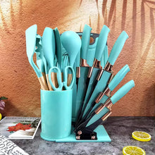 19-Piece Kitchen Utensil Set with Stand, Knives, Chopping Board & Silicone Tools — Kenya · WIMU Kitchen