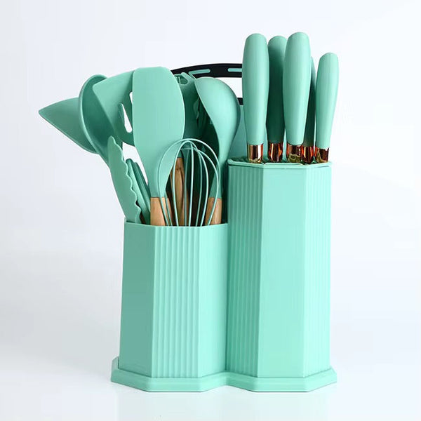 19pcs Cutlery Set with Silicone Spoon Set | Complete Kitchen Utensil Set in Kenya — Kenya · WIMU Kitchen Nairobi