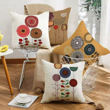 Cushion Cover, Set of 4 Cartoon Flowers Pattern Cotton and Linen Pillowcase Square House Sofa Cover 45 x 45 cm — Kenya · WIMU Kitchen