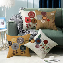 Cushion Cover, Set of 4 Cartoon Flowers Pattern Cotton and Linen Pillowcase Square House Sofa Cover 45 x 45 cm — Kenya · WIMU Kitchen