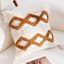 Boho Cotton Woven Pillowcases 45x45cm | Tufted Tassel Cushion Cover for Sofa Decor — Kenya · WIMU Kitchen