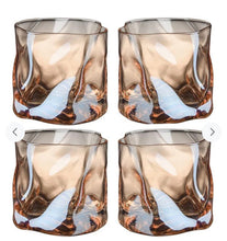 Danny Home Shining Crystal Whiskey Glass Set of 6 | Twisted Sculpted Amber Whisky Glasses 200ml (view 2) — Kenya · WIMU Kitchen