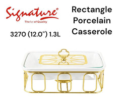 13inch 1.8l Ltr Rectangle Porcelain Casserole with Warmer Rack  Food Warmer Chafing dish — Kenya · WIMU Kitchen