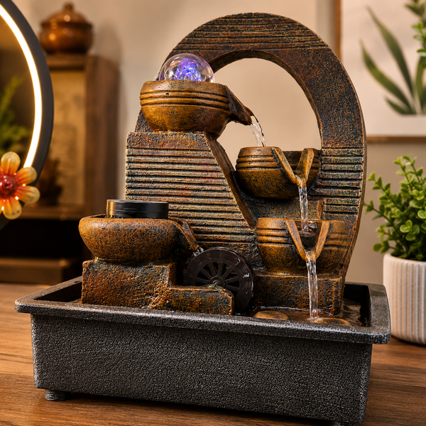 Multi-Tier Waterfall Fountain with LED Crystal Ball — WIMU Kitchen Nairobi — Kenya · WIMU Kitchen Nairobi
