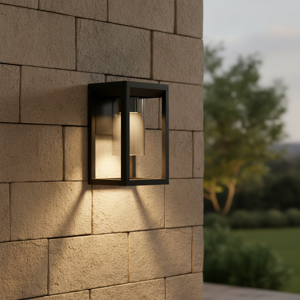 Modern Lantern Wall Light with E27 Holder 25W - IP44 Open-Frame 270 x 160mm LL 5008-BK — WIMU Kitchen Nairobi — Kenya · WIMU Kitchen Nairobi