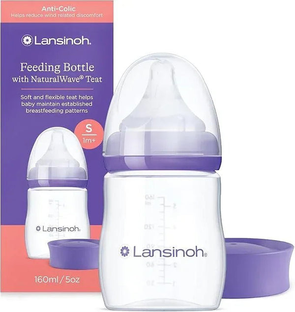Lansinoh Anti Colic Baby Bottle 160ml and 240ml - NaturalWave® Medium Flow Teats - Reduces Nipple Confusion + Stackable Lid Breast Milk Storage Bottles - BPA & BPS-free Breastfeeding Bottle Feeding Baby Bottles — Kenya · WIMU Kitchen Nairobi
