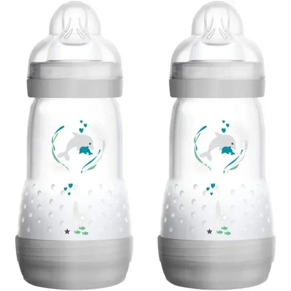 MAM Easy Start Anti-Colic Baby Bottles | 2 Pack (2 x 260ml) | Self-Sterilising Baby Milk Bottle | Medium Flow MAM Teat Size 2 | Newborn Essentials | Shell (Various Designs) — Kenya · WIMU Kitchen Nairobi