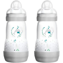 MAM Easy Start Anti-Colic Baby Bottles | 2 Pack (2 x 260ml) | Self-Sterilising Baby Milk Bottle | Medium Flow MAM Teat Size 2 | Newborn Essentials | Shell (Various Designs) — Kenya · WIMU Kitchen