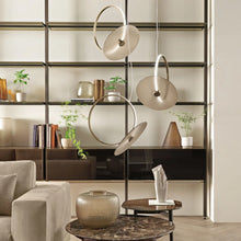Ring & Disc Hammered Gold Pendant LED Chandelier Light — Kenya · WIMU Kitchen