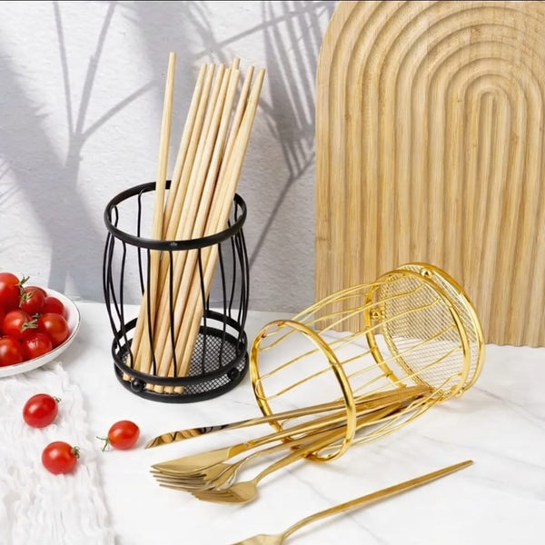 Metal Cutlery Holder Organizer — Gold — WIMU Kitchen Nairobi — Kenya · WIMU Kitchen Nairobi