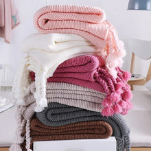 Knitted Throw Blanket With Tassels  Fringe Throw for Couch Bed Sofa — Kenya · WIMU Kitchen