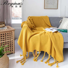 Knitted Throw Blanket With Tassels  Fringe Throw for Couch Bed Sofa — Kenya · WIMU Kitchen