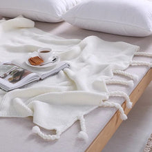 Knitted Throw Blanket With Tassels  Fringe Throw for Couch Bed Sofa — Kenya · WIMU Kitchen