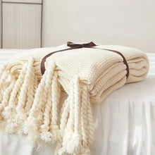 Knitted Throw Blanket With Tassels  Fringe Throw for Couch Bed Sofa — Kenya · WIMU Kitchen