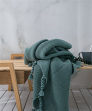 Knitted Throw Blanket With Tassels  Fringe Throw for Couch Bed Sofa — Kenya · WIMU Kitchen