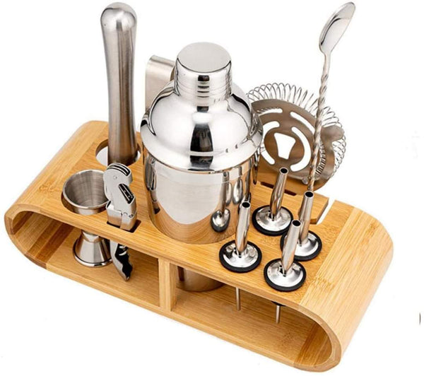 10pcs Bartender Kit-Cocktail Shaker Set Bar Tool Set with Sleek Bamboo Stand Base — Kenya · WIMU Kitchen Nairobi