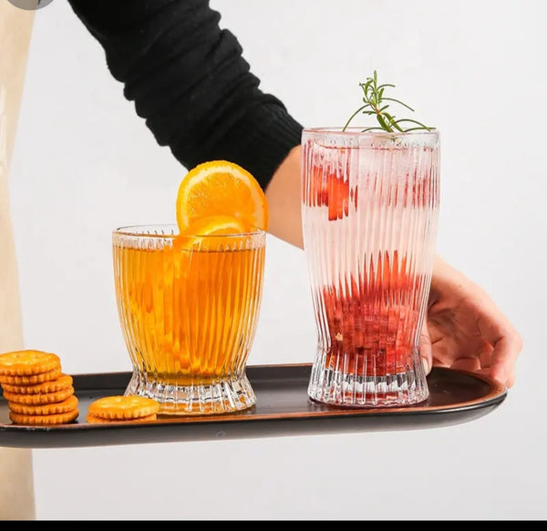 6pcs Unique Striped Aesthetic Highball Glass Set – 360ml — Kenya · WIMU Kitchen Nairobi