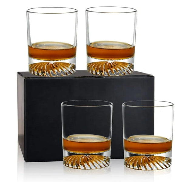 Threaded Heavy Base Crystal Whiskey Glass Set (300ml, 6pcs) – Heat Resistant — Kenya · WIMU Kitchen Nairobi