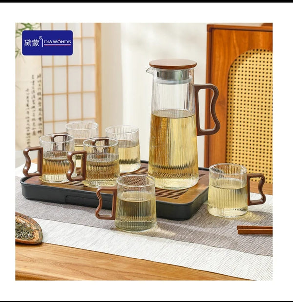Borosilicate Glass Jug & Water,Tea and Juice Set (1300ml + 6 Glasses) — Kenya · WIMU Kitchen Nairobi