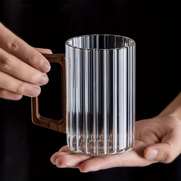 Borosilicate Glass Mug (300ml) Tea & Coffee Cup with Wooden Handle — Kenya · WIMU Kitchen Nairobi