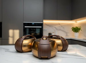 Forever Gold Luxury Food Warmer Set – Silver Plated Oval Hot Pots 4L × 3pcs Buffet Serving Set Kenya — Kenya · WIMU Kitchen