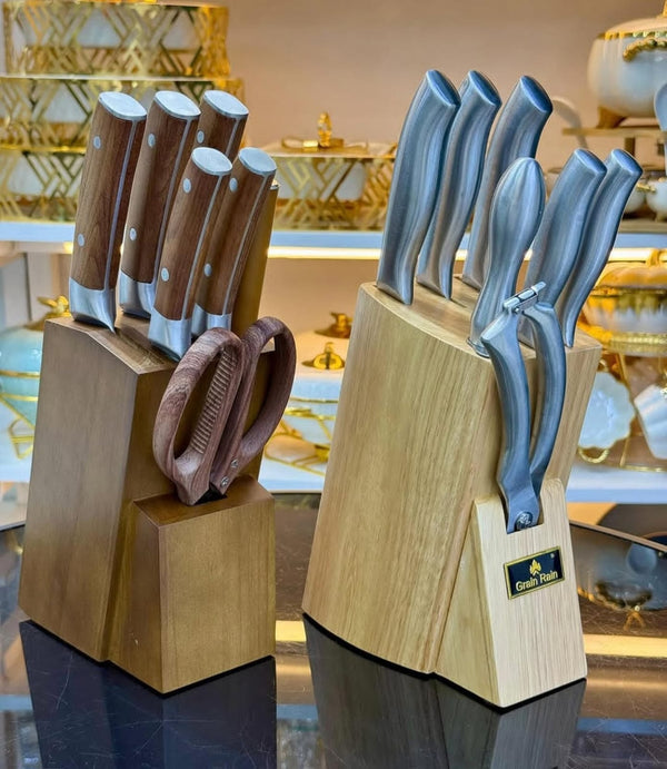 8pcs Stainless Steel Knife Set with Wooden Block | Hollow Handle Kitchen Knives in Kenya — Kenya · WIMU Kitchen Nairobi