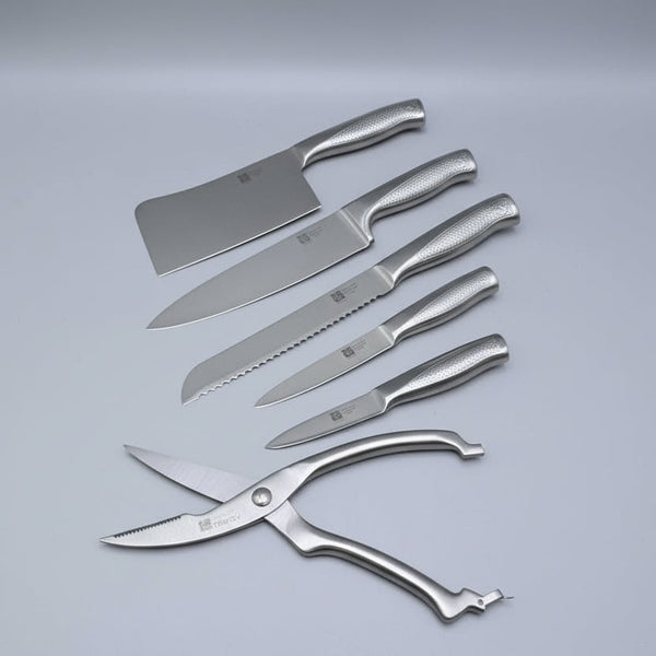 7pcs Stainless Steel Knife Set with Wooden Block | Hollow Handle Kitchen Knives in Kenya — Kenya · WIMU Kitchen Nairobi