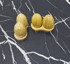 Bamboo Salt & Pepper Shaker Set with Wooden Tray – Egg-Shaped Natural Wood Spice Dispensers, 3 Piece — WIMU Kitchen Nairobi — Kenya · WIMU Kitchen