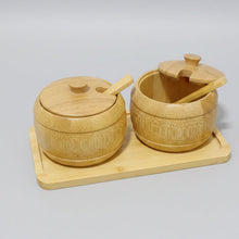 Bamboo Condiment Jar Set with Spoon & Tray – Eco-Friendly Natural Wood Salt & Spice Storage Container, 3 Piece — WIMU Kitchen Nairobi — Kenya · WIMU Kitchen
