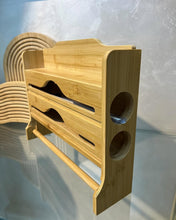Wall Mounted Bamboo Wrap Dispenser & Kitchen Organizer – 3 in 1 Cling Film, Foil & Paper Towel Holder with Sliding Cutters — WIMU Kitchen Nairobi — Kenya · WIMU Kitchen