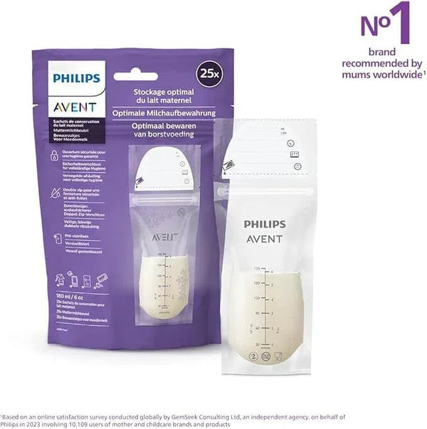 Philips Avent SCF603/25 Pack of 25 Breast Milk Storage Bags, 180 ml, White — Kenya · WIMU Kitchen Nairobi