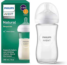 Philips Avent Natural Response Glass Baby Bottle - 240ml Baby Milk Bottle, BPA Free for Newbown Babies 1 Month+ (Model SCY933/01) (Copy) — Kenya · WIMU Kitchen