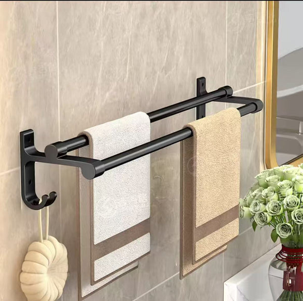 Punch-Free Double Towel Rack with Side Hooks 60cm — WIMU Kitchen Nairobi — Kenya · WIMU Kitchen Nairobi
