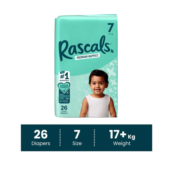 Rascals Premium Adhesive Junior Kids Nappy Diapers Size 7 (18 Kgs & Above) - 26 Pieces — Kenya · WIMU Kitchen Nairobi