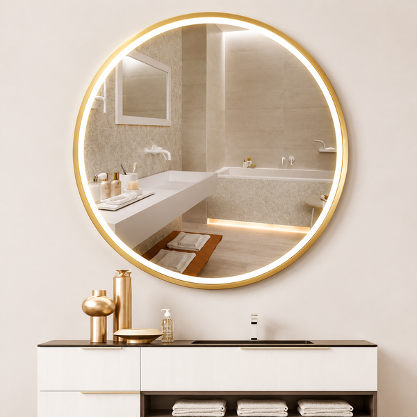 Unbreakable Round Wall Mirror with Gold Frame – 60×60cm — WIMU Kitchen Nairobi — Kenya · WIMU Kitchen Nairobi