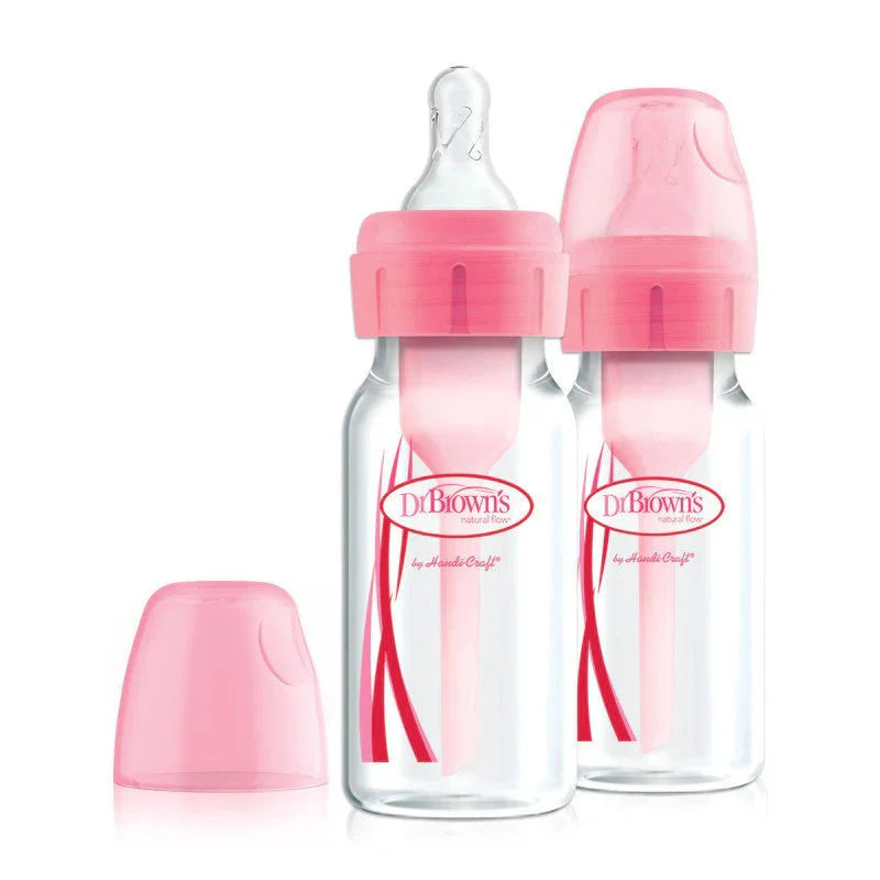 Dr. Brown's Anti-Colic Options+ Narrow Glass Baby Bottle with Level 1 Slow Flow Nipple, BPA-Free, 4 oz/120 mL, 0m+, 2 Count, 1-Pack — buy in Kenya at WIMU Kitchen Nairobi · M-Pesa accepted