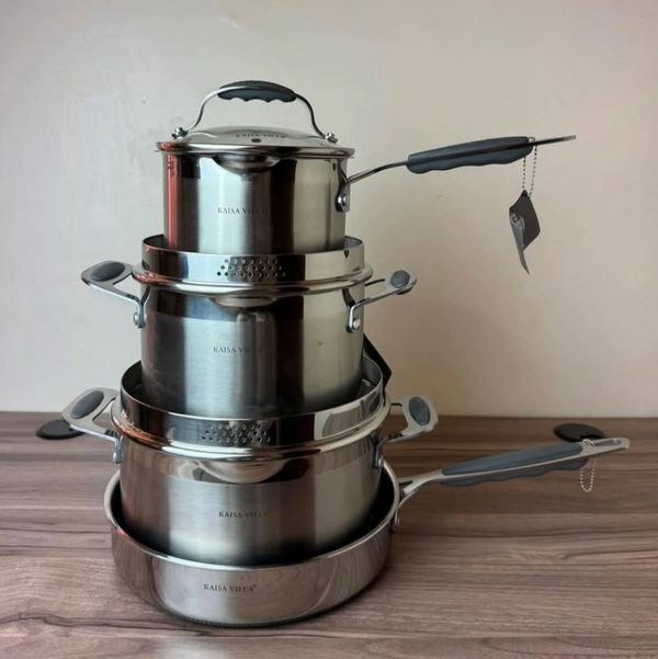 7 pcs Stainless steel Cooking pots — Kenya · WIMU Kitchen Nairobi